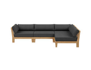 Newport Teak Outdoor Sofa L Sectional - 4 Seat