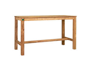 Outdoor Bar Furniture: Teak Outdoor Rectangular Bar Leaner Table 180 X 75 X 105cm