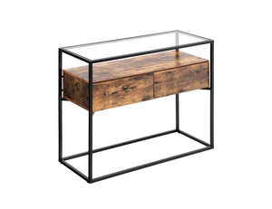 Indoor Furniture: Vasagle Glass Top Console Table