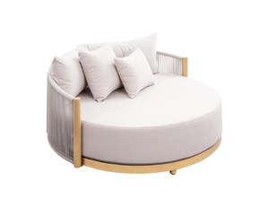 Aluminium Lounge: Goldfinch Outdoor Aluminium and Rope Round Daybed