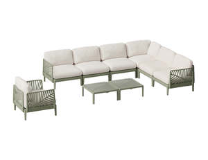 Outdoor Dining Furniture: Aspen 7-Seater L-Shape Modular Outdoor Lounge Set