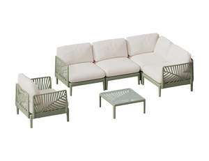 Outdoor Dining Furniture: Aspen 5-Seater L-Shape Modular Outdoor Lounge Set