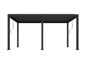 Little Oneroa Manual Freestanding Louvre Roof Aluminium Pergola 7.8 x 3m Charcoal
