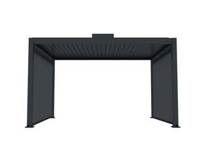 Best Sellers 1: Little Oneroa Motorised Freestanding Louvre Pergola 2 X 2m Charcoal with 2 Retractable Shade Blind