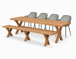 Sovereign Teak X-leg Dining Set-6PCS