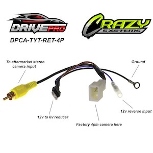 4pin Factory Camera Adapter, Retains factory 6V cameras in Toyota vehicles