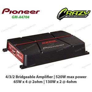Pioneer GM-A4704 520W 4-Channel Bridgeable Class A/B Car Amplifier