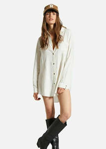 Brixton: Shirt Dress | Vintage Linen (Off White)