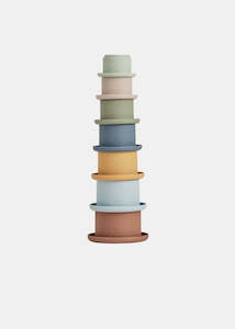 Stacking Cups | Caramel & Blue