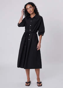Marlow: Dress | Cascade Shirt Dress (Black)