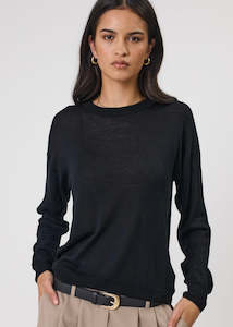 Marlow: Top | Alto Merino Crew (Black)