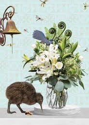 Greeting Cards: Card | Kiwi and Her Fantail (Sue Skellern)