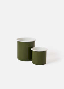 Citta: Utensil Holder | Enamel (Olive/White)