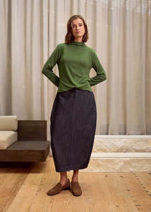 Marlow: Skirt | Beam Barrel (Dark Wash)
