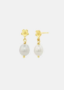 Valentine S Day: Earrings | Pearly Daisy Day Studs (Gold)