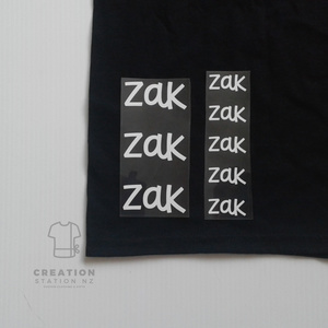 Products: Iron on names for fabric items - Creation Station NZ