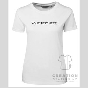 Ladies clothing with custom text - Creation Station NZ
