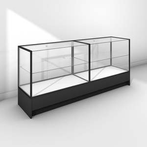 Double Glass Display Counter, Frameless Front, Small Base Cabinet (GDC011)