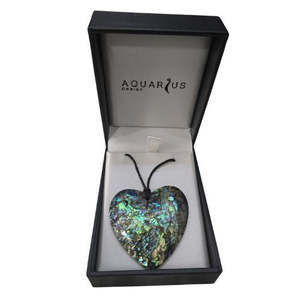 Jewellery: Paua Cracking Heart Choker Pendant