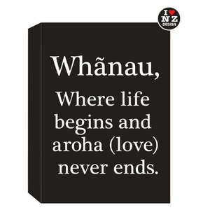 Kiwiana: Black Word Block - Whanau