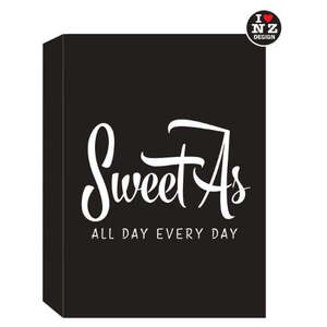 Kiwiana: Black Word Block - Sweet As