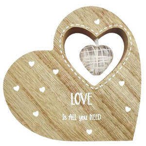 Wooden Sitting Heart Love