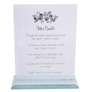 Gifts: Her Smile Glass Plaque