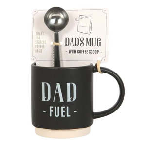 Gifts: Dad Fuel Ceramic Mug and Metal Coffee Scoop Clip