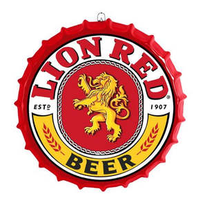 Lion Red Bottle Top Sign