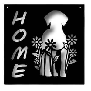 Dog Metal Wall Art - Black