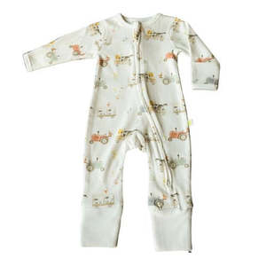Farmyard Long Sleeve Zipsuit - 0-3M