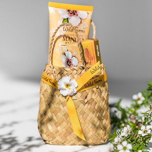Skin Care: Manuka Honey Flax Woven Basket Gift Set