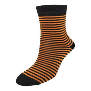 Possum Merino: Kids Merino Fine Stripe Sock - Orange