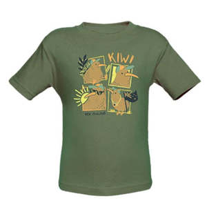 Kids Adventure Kiwi Tee - Khaki