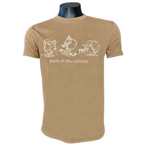 Clothing: Adults Kiwis of NZ Tee Shirt - Taupe