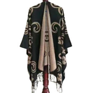Clothing: Camel Curls Reversable Cape with Tassels