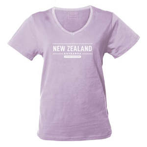 Adults Ladies NZ Aotearoa Puff Print Tee - Pink