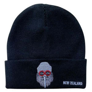 Hats Beanies: Beanie Kiwi Beanie - Black