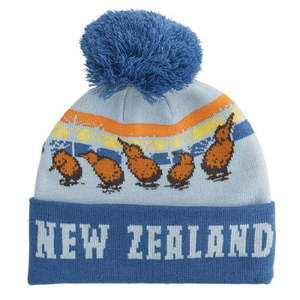 Hats Beanies: Kids 5 Kiwis Knit Beanie with PomPom