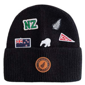 Adults Multi Icons Beanie - Black