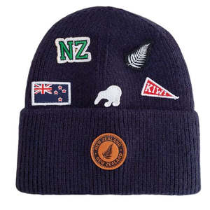 Adults Multi Icons Beanie - Navy