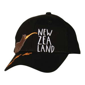 Kids Kiwi Footprints Cap - Black