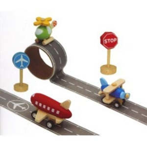 Children: Wooden PB Plane with Tape Runway