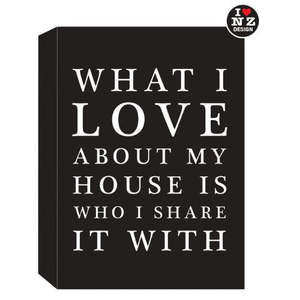 Black Word Block - What I Love About My House