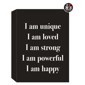 Black Word Block - I Am Unique