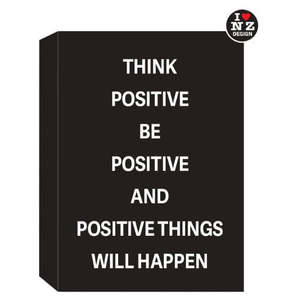 New Zealand Made: Black Word Block - Think Positive