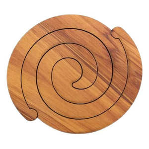 New Zealand Made: Koru Scroll Rimu Coaster Set