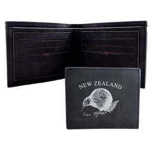 Handbags Wallets: Mens NZ Kiwi Black Wallet