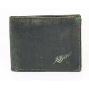 Mens Greenstone Edition Leather Wallet with ID Flap - Slim