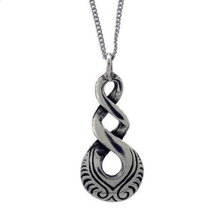 Triple Twist Pewter Pendant on Chain